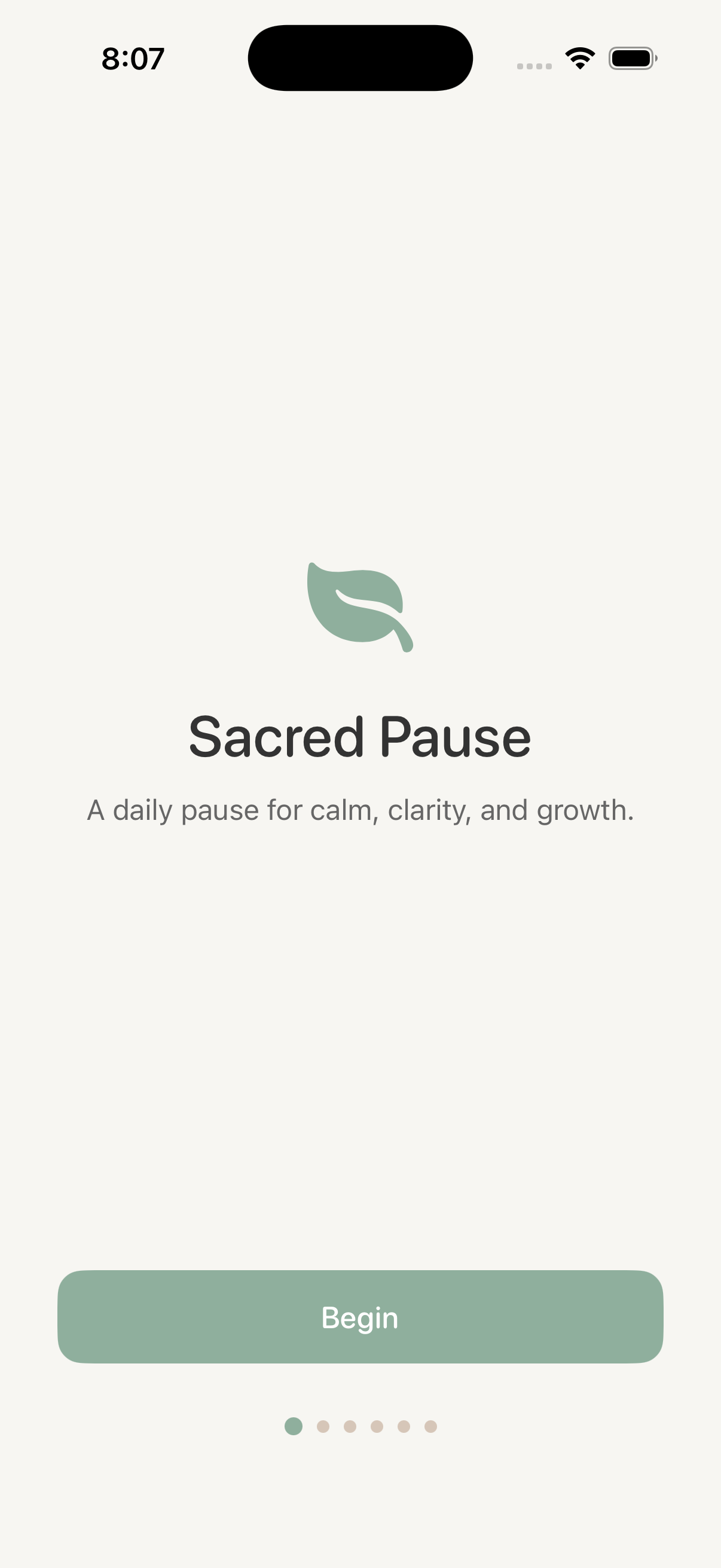 Sacred Pause on iPhone